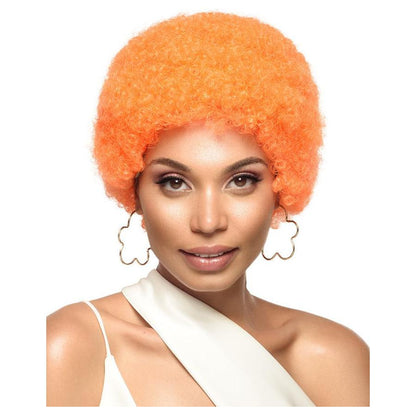 Wig Afro Medium Synthetic Hair, synthetic hair wig, Afro wig, Color:Orange