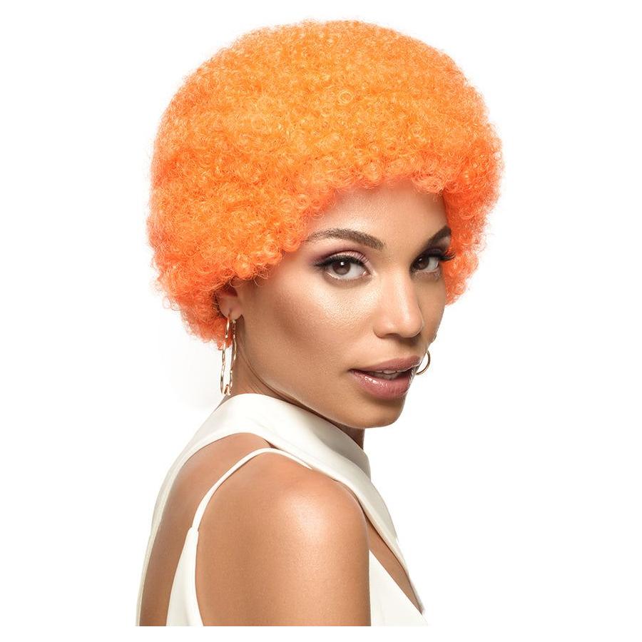 Wig Afro Medium Synthetic Hair, synthetic hair wig, Afro wig, Color:Orange