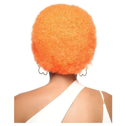 Wig Afro Medium Synthetic Hair, synthetic hair wig, Afro wig, Color:Orange