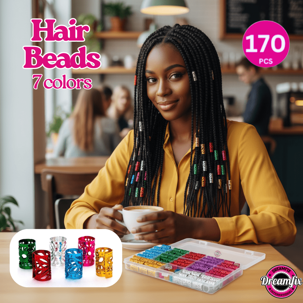 Dreamfix 170Pcs Hair Beads Vibrant Colors 7 Colors - gtworld.de