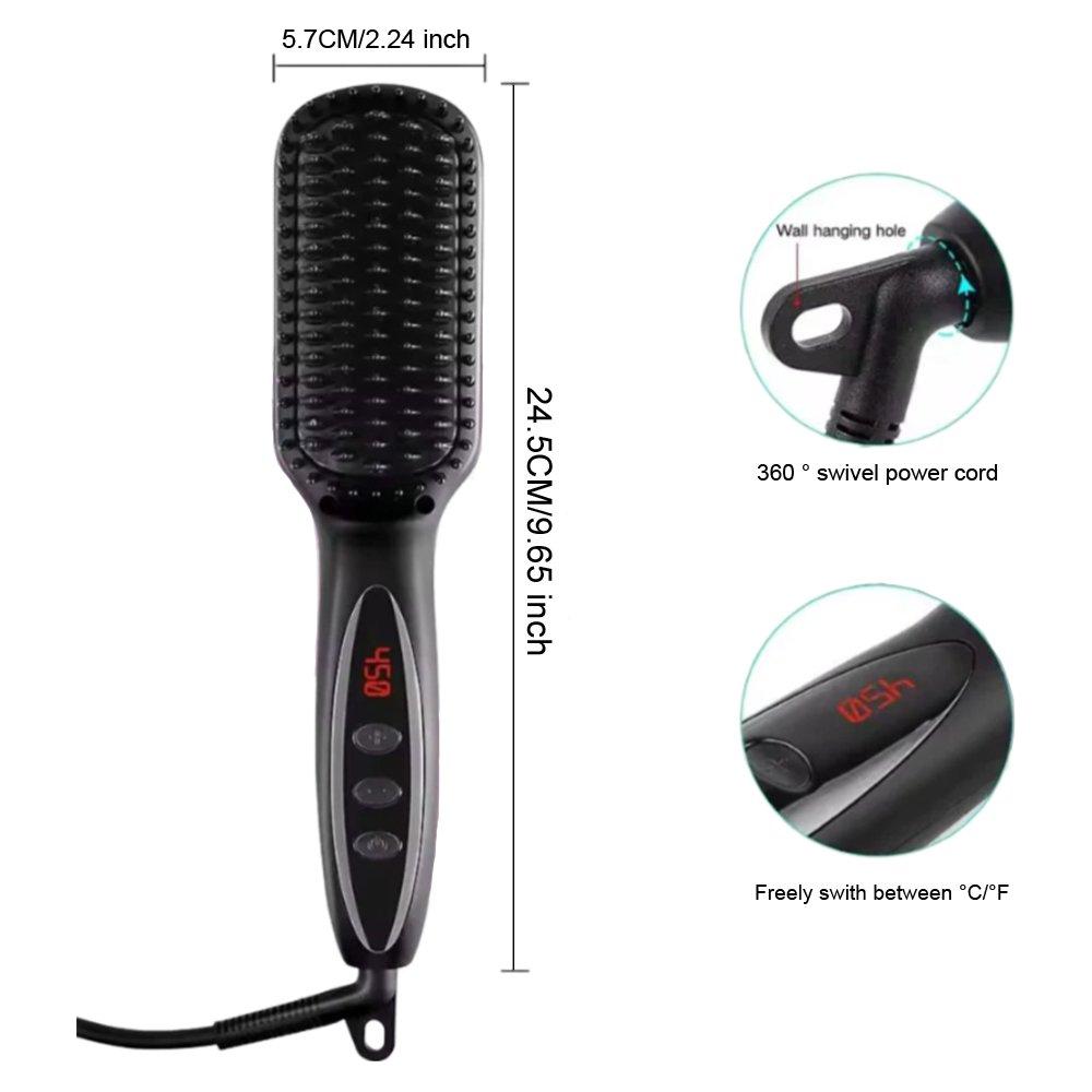 Dreamfix 2 In 1 Electric Ceramic Straightening Comb Rotating Brush 110 - 240V 50/60HZ 45 - 65W - Gtworld.de