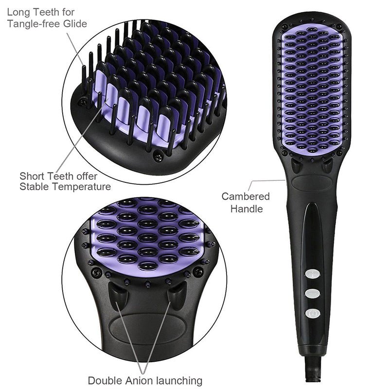 Dreamfix Adjustable Heated Straightening Ceramic Brush (Black) - gtworld.de