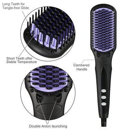 Dreamfix Adjustable Heated Straightening Ceramic Brush (Black) - gtworld.de