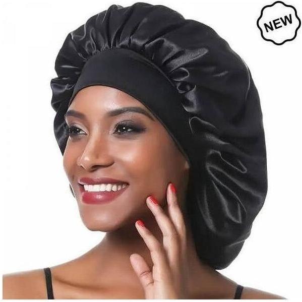 Dreamfix Black Satin Bonnet For Sleeping &amp; Showering - Gtworld.de