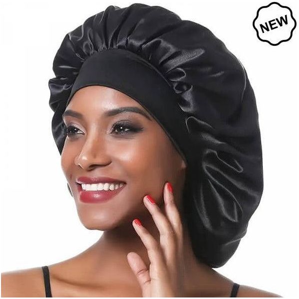 Dreamfix Black Satin Bonnet For Sleeping &amp; Showering - Gtworld.de