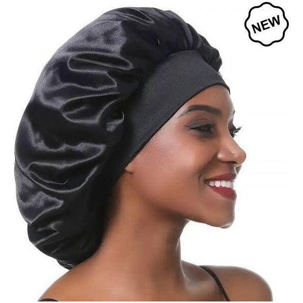 Dreamfix Black Satin Bonnet For Sleeping &amp; Showering - Gtworld.de