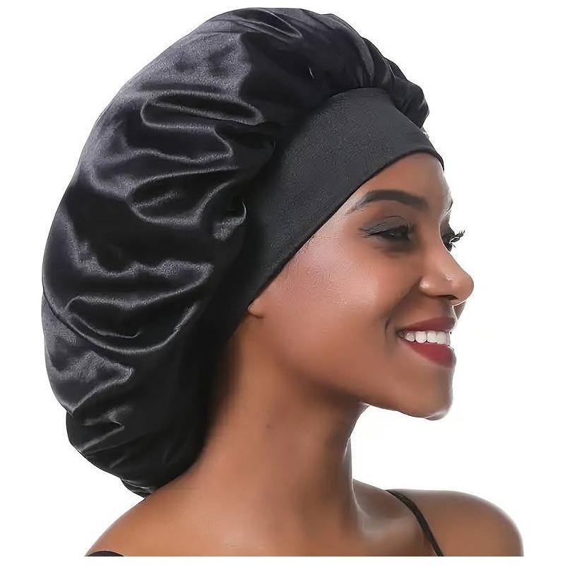 Dreamfix Black Satin Bonnet For Sleeping &amp; Showering - Gtworld.de