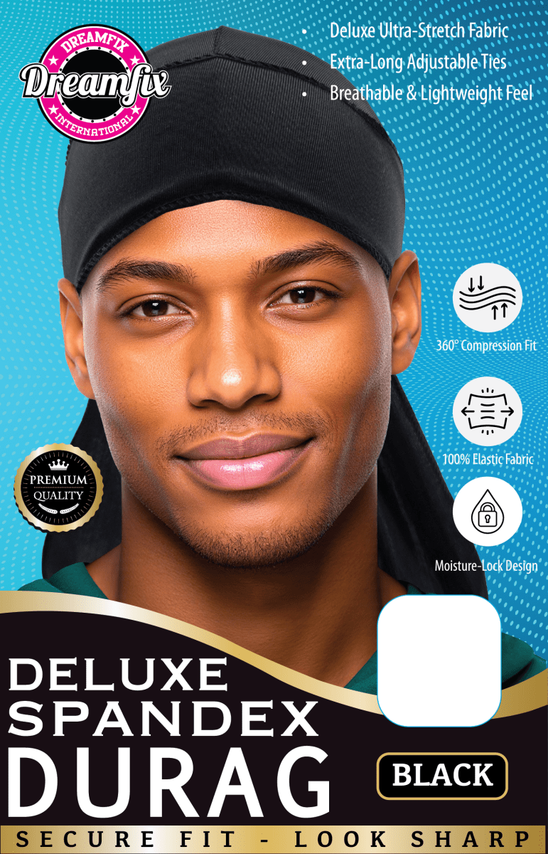 Dreamfix Deluxe Spandex Durag Black - gtworld.de