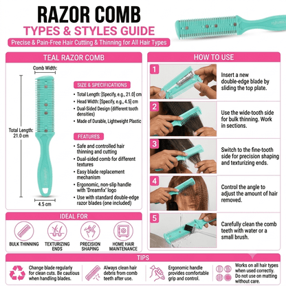 Dreamfix Double Side Razor Comb - Assorted - gtworld.de