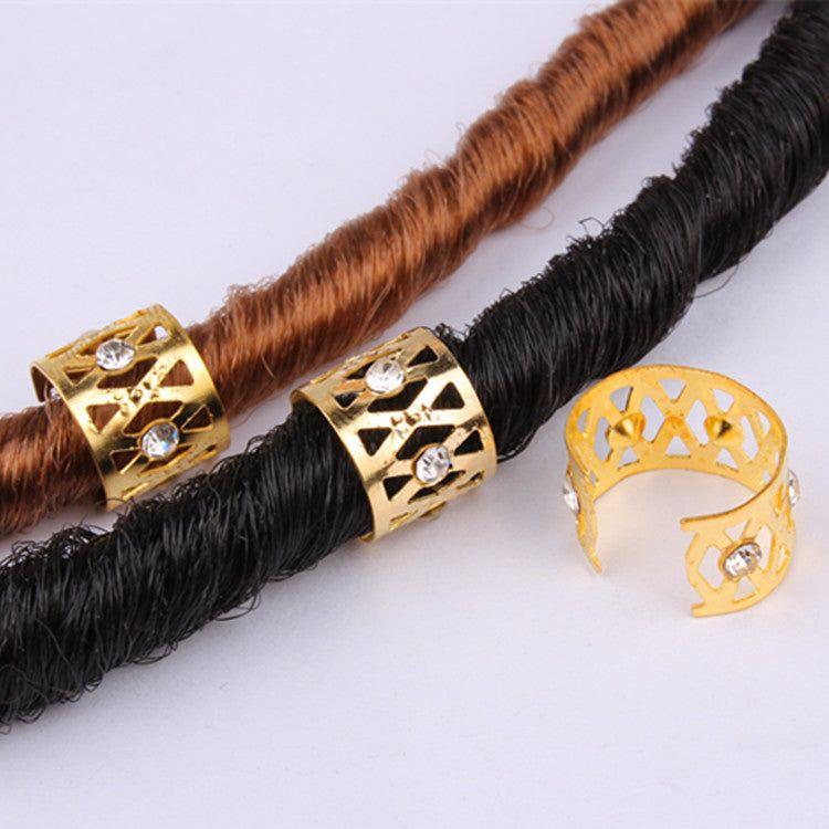 Dreamfix Gold Rhinestone Dreadlock Beads Braid 5 pcs - Gtworld.de