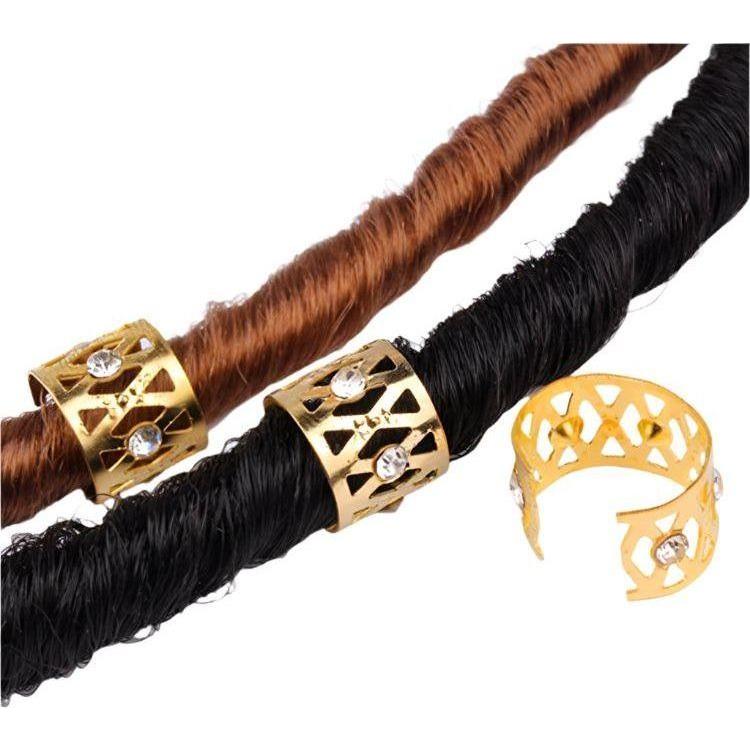 Dreamfix Gold Rhinestone Dreadlock Beads Braid 5 pcs - Gtworld.de