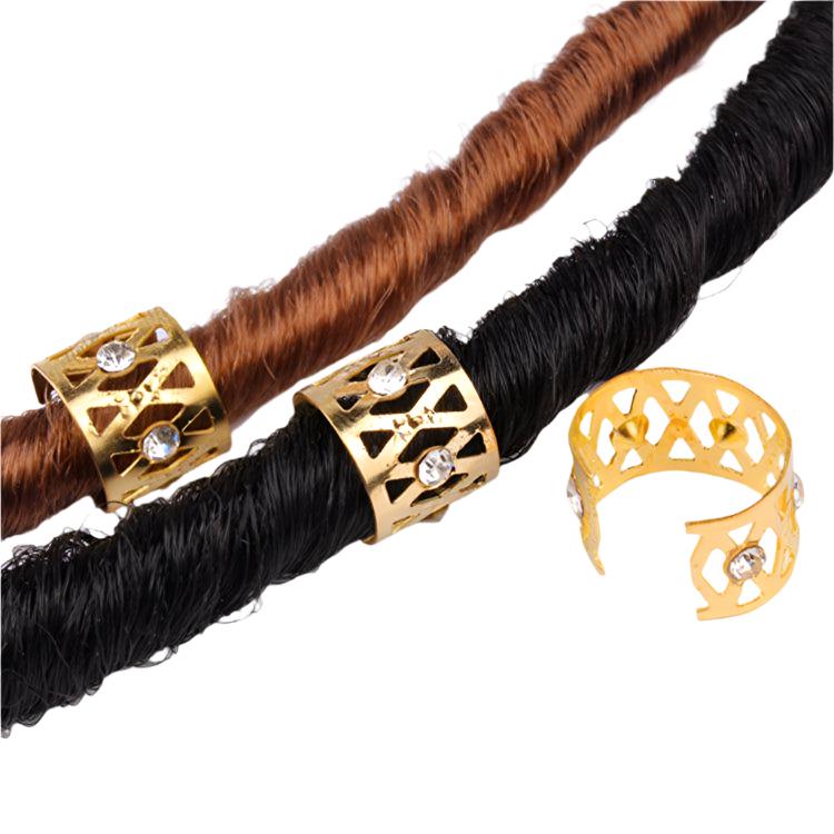 Dreamfix Gold Rhinestone Dreadlock Beads Braid 5 pcs - Gtworld.de