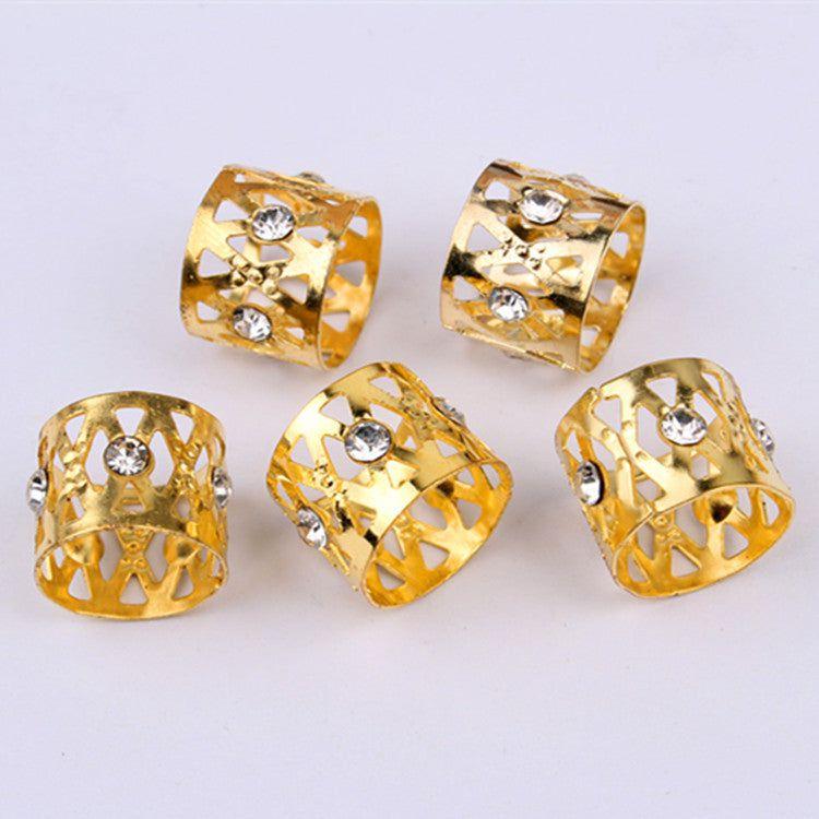 Dreamfix Gold Rhinestone Dreadlock Beads Braid 5 pcs - Gtworld.de