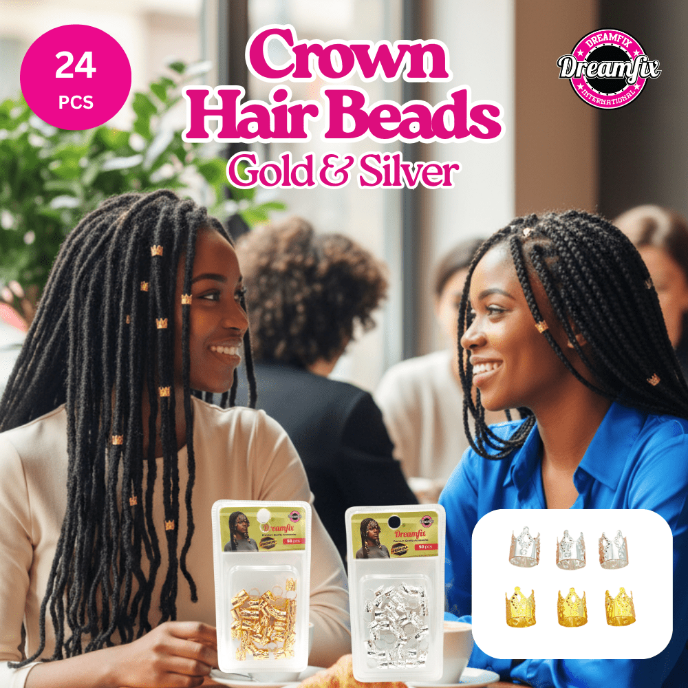 Dreamfix Gold &amp; Silver Crown Buckle Hair Beads Ring 24pcs - gtworld.de