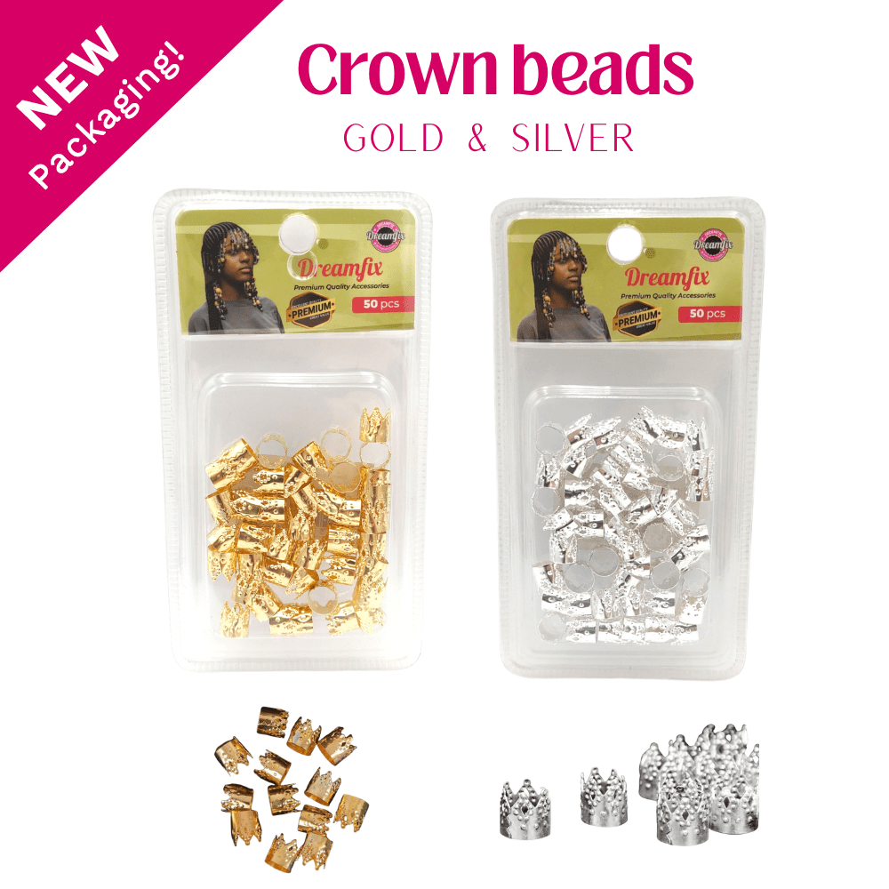 Dreamfix Gold &amp; Silver Crown Buckle Hair Beads Ring 24pcs - gtworld.de