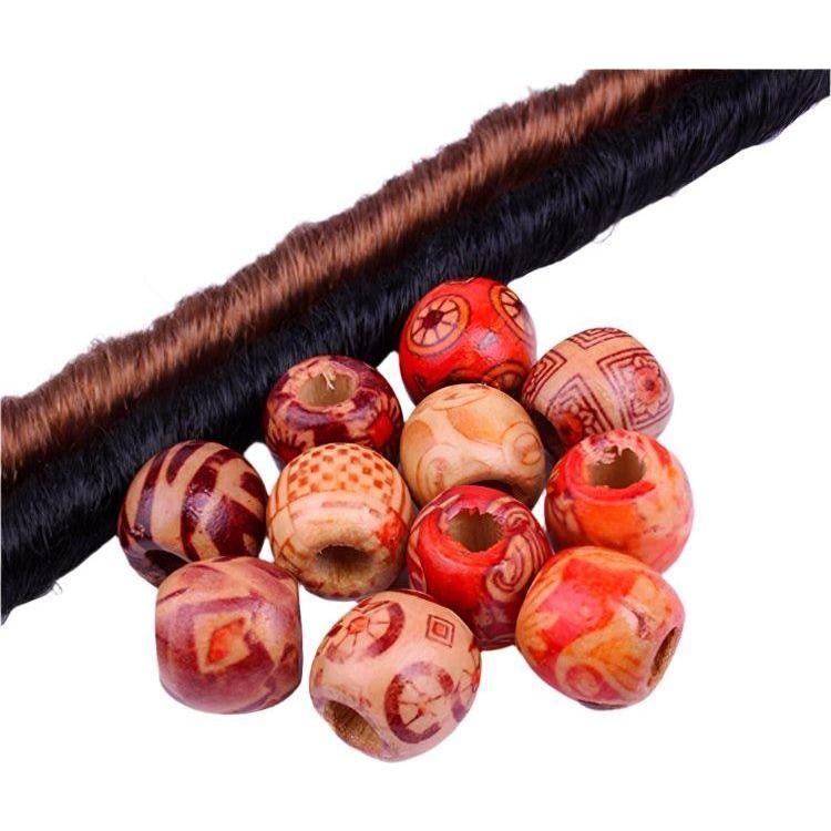 Dreamfix Hair Barrel Bead Wooden 24pcs - Gtworld.de