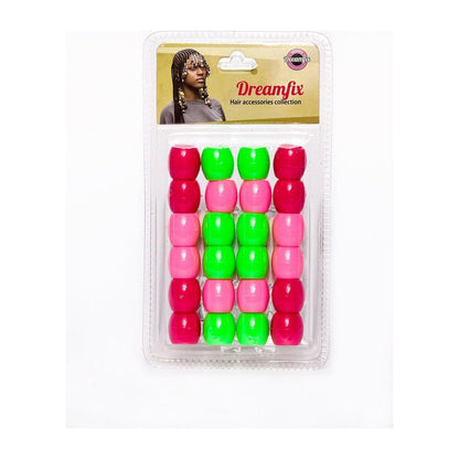 Dreamfix Large Hole Plastic Hair Beads Kids 24pcs - gtworld.de