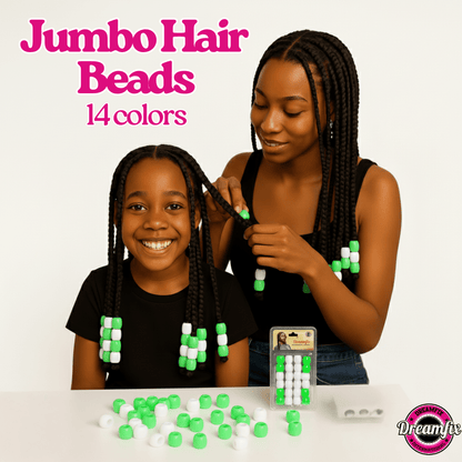 Dreamfix Large Hole Plastic Hair Beads Kids 24pcs - gtworld.de