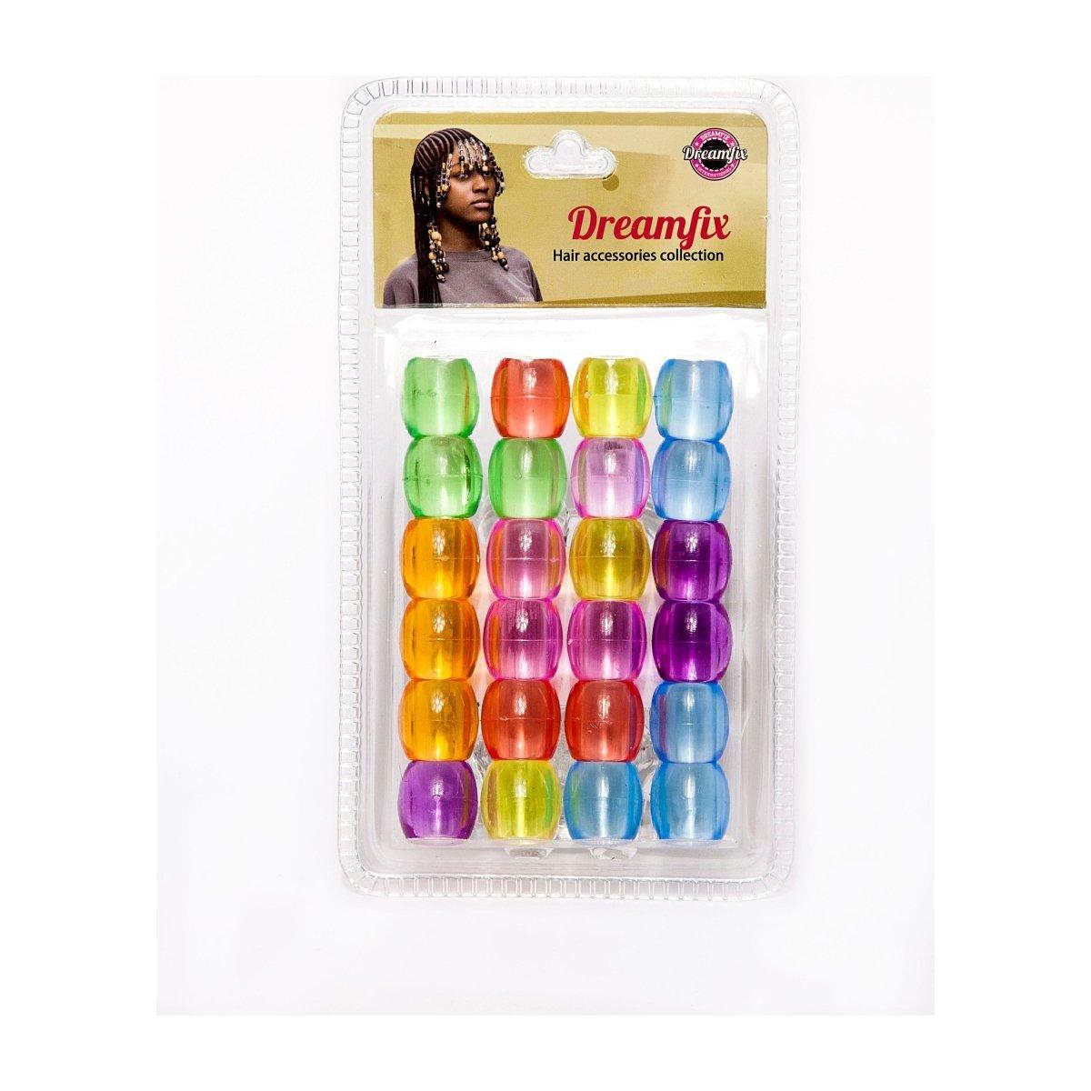 Dreamfix Large Hole Plastic Hair Beads Kids 24pcs - gtworld.de