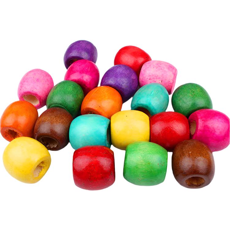 Dreamfix Painted Round Loose 7mm Large Wooden Beads 24pcs - Gtworld.de