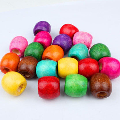 Dreamfix Painted Round Loose 7mm Large Wooden Beads 24pcs - Gtworld.de