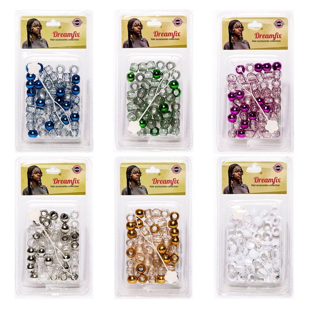 Dreamfix Plastic Hair Beads Double Color For Kids and Transparent - gtworld.de