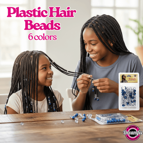 Dreamfix Plastic Hair Beads Double Color For Kids and Transparent