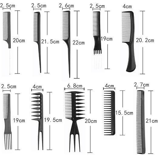 Dreamfix Rat Tail Comb Set 10pcs - gtworld.de