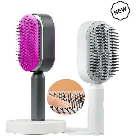 Dreamfix Self Cleaning Hair Detangling and Scalp Massager Brushes White/Purple - Gtworld.de