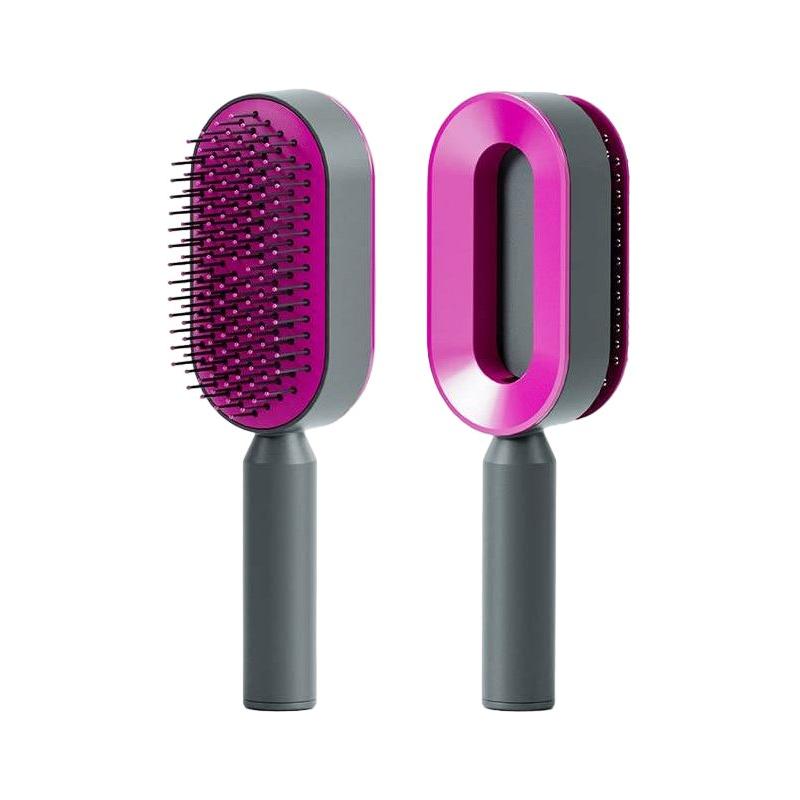 Dreamfix Self Cleaning Hair Detangling and Scalp Massager Brushes White/Purple - Gtworld.de