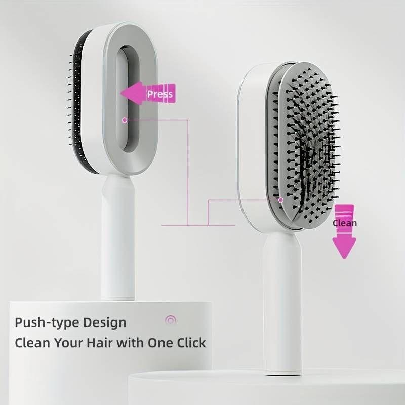 Dreamfix Self Cleaning Hair Detangling and Scalp Massager Brushes White/Purple - Gtworld.de