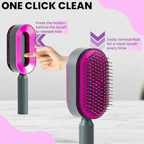 Dreamfix Self Cleaning Hair Detangling and Scalp Massager Brushes White/Purple - Gtworld.de