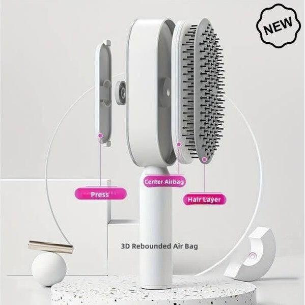 Dreamfix Self Cleaning Hair Detangling and Scalp Massager Brushes White/Purple - Gtworld.de