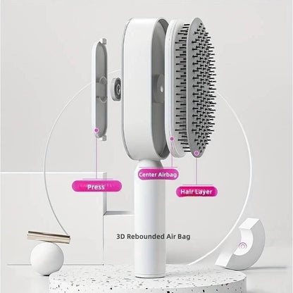 Dreamfix Self Cleaning Hair Detangling and Scalp Massager Brushes White/Purple - Gtworld.de