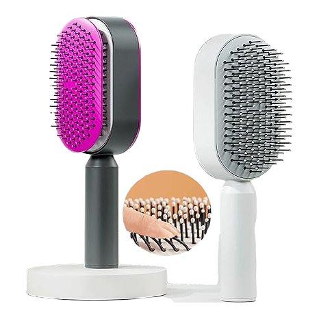 Dreamfix Self Cleaning Hair Detangling and Scalp Massager Brushes White/Purple - Gtworld.de