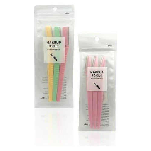 Dreamfix single blade eyebrow razor ABS plastic handle Sweden stainless steel Assorted / Pink 3 pcs