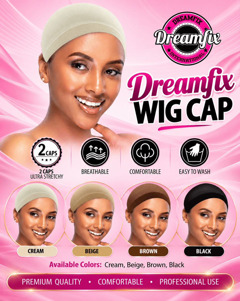 Dreamfix Wig Cap 2 pieces Per Pack Black/Brown/Dark Brown/Blond/Cream - gtworld.de