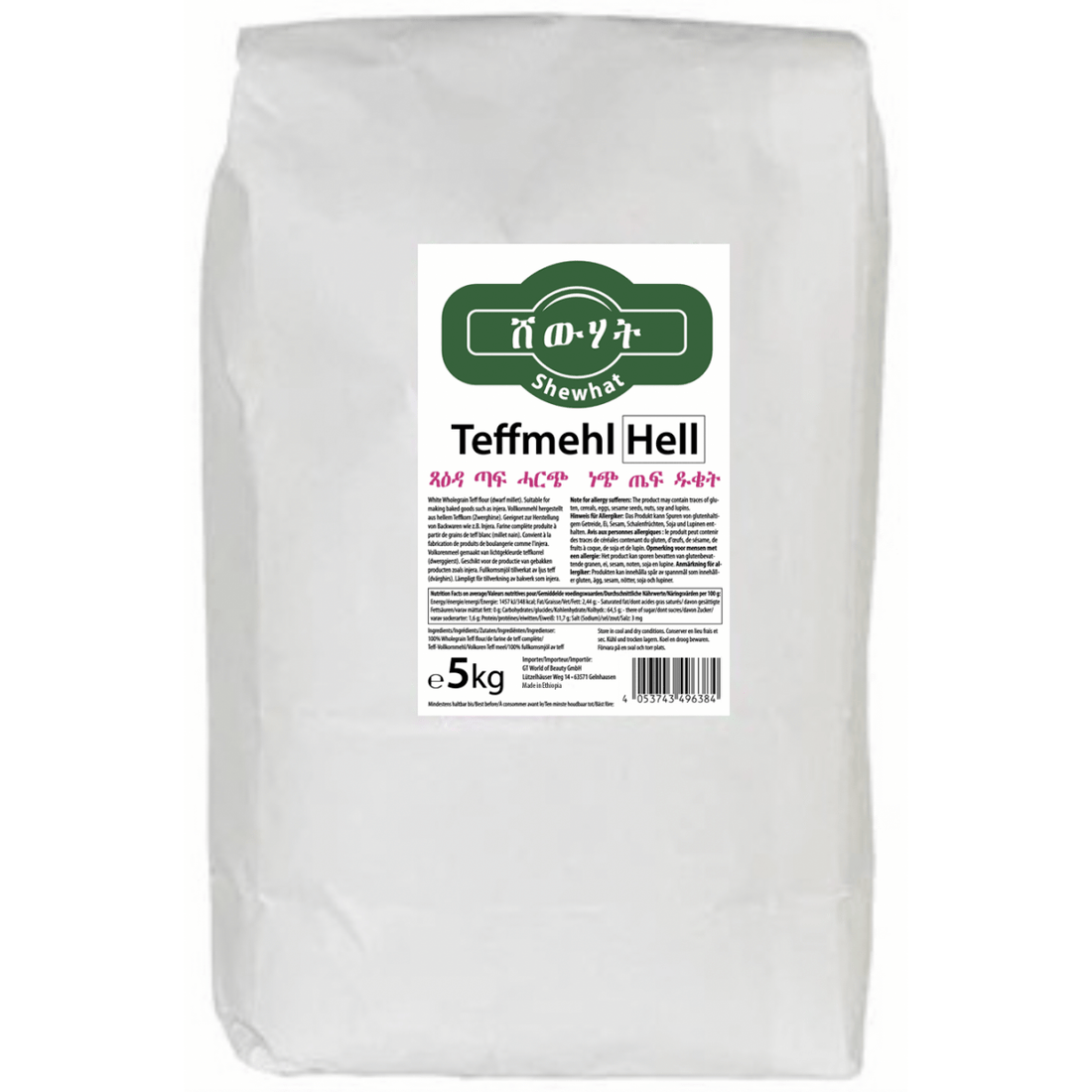 Food Teffmehl (White) ET 5kg - gtworld.de