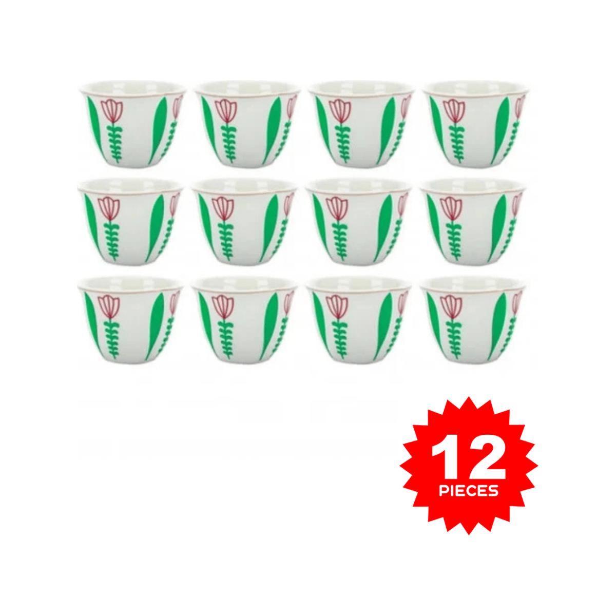 Habesha Shewhat 12pcs wave cup 90ml cawa blue/red/green - gtworld.de