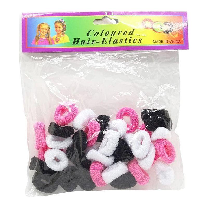 Hair Elastics Color Black White &amp; Pink HC01 - Gtworld.de