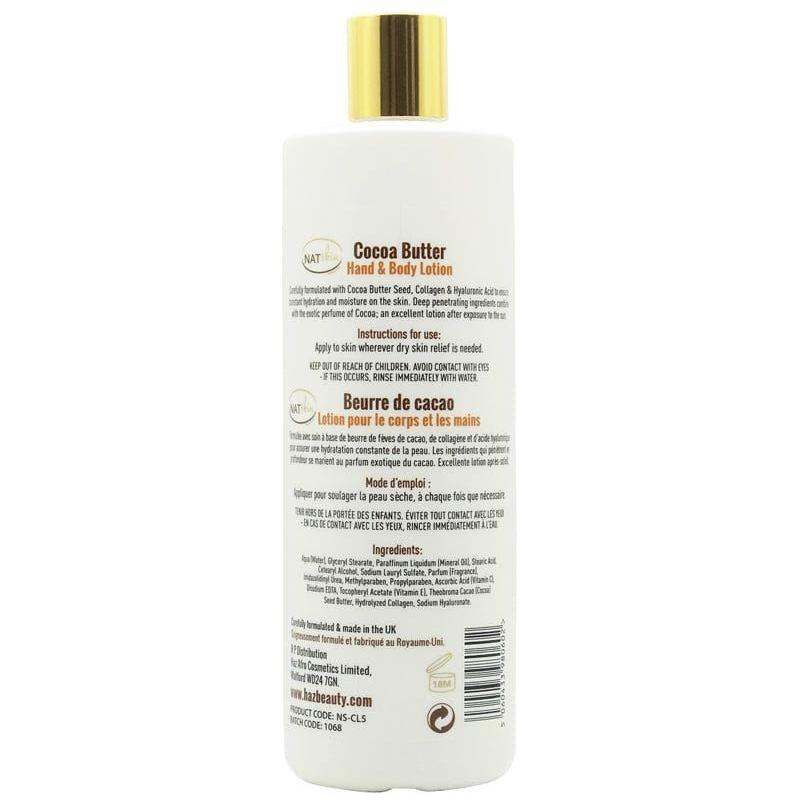 HAZ NATskin Cocoa Butter Hand &amp; Body Lotion 500ml