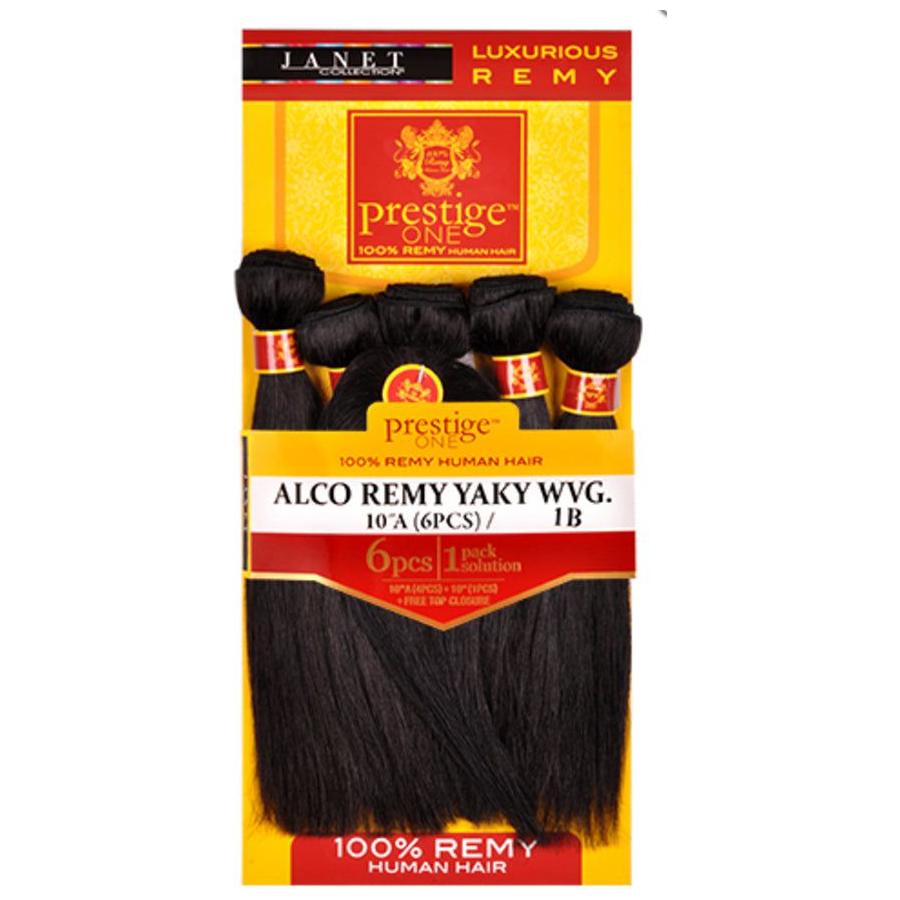 Janet Collection Prestige One Alco Remy Yaki Weave 6 pcs 100% Remy Human Hair - Gtworld.de