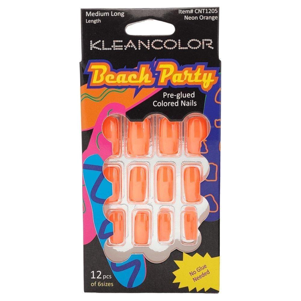Kleancolor Beach Party Pre - glued Colored Nails 12 Pcs of 6 Sizes - Gtworld.de