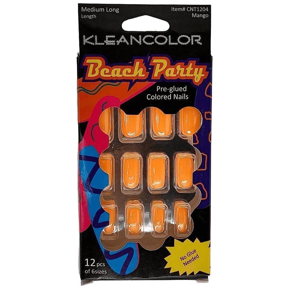 Kleancolor Beach Party Pre - glued Colored Nails 12 Pcs of 6 Sizes - Gtworld.de