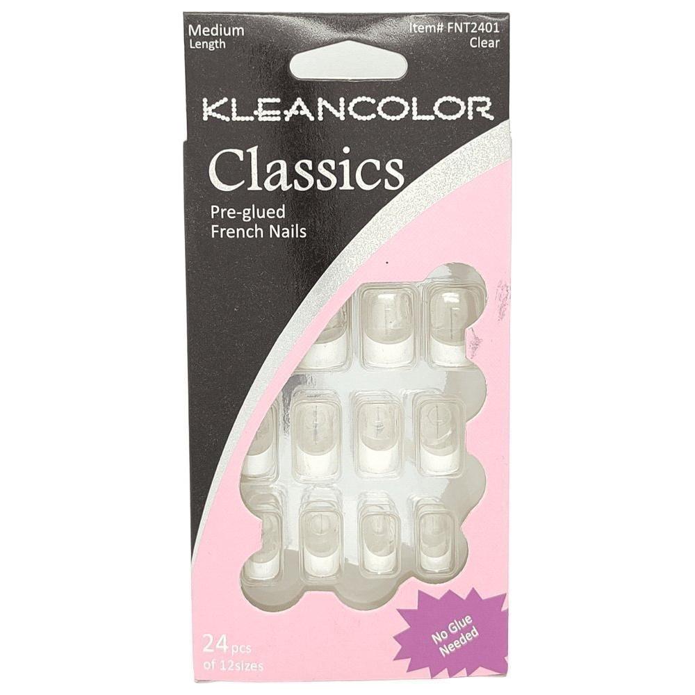 Kleancolor Classics Pre - glued French Nails 24 Pcs of 12 Sizes - Gtworld.de