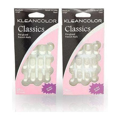 Kleancolor Classics Pre - glued French Nails 24 Pcs of 12 Sizes - Gtworld.de