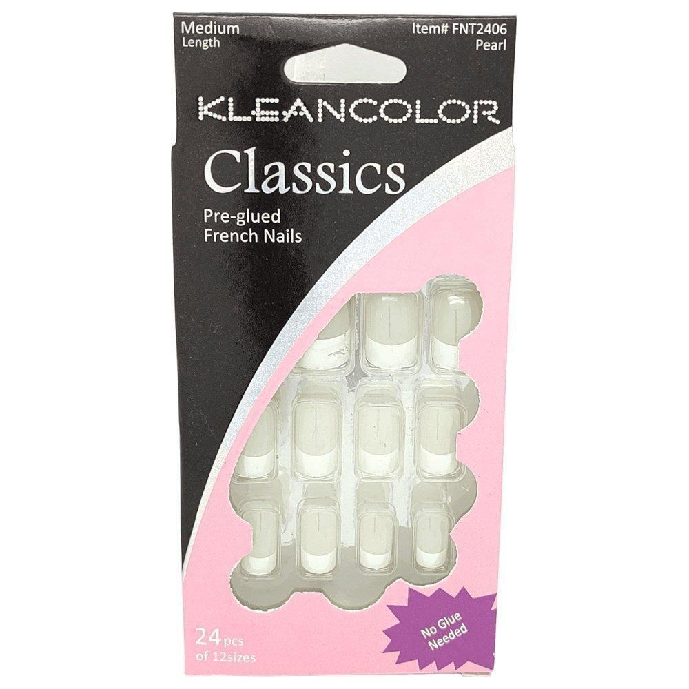 Kleancolor Classics Pre - glued French Nails 24 Pcs of 12 Sizes - Gtworld.de
