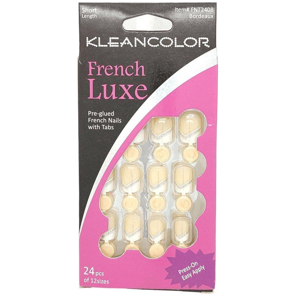 Kleancolor French Luxe Pre - glued French Nails With Tabs 24 Pcs Of 12 Sizes - Gtworld.de