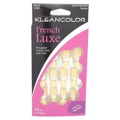 Kleancolor French Luxe Pre - glued French Nails With Tabs 24 Pcs Of 12 Sizes - Gtworld.de