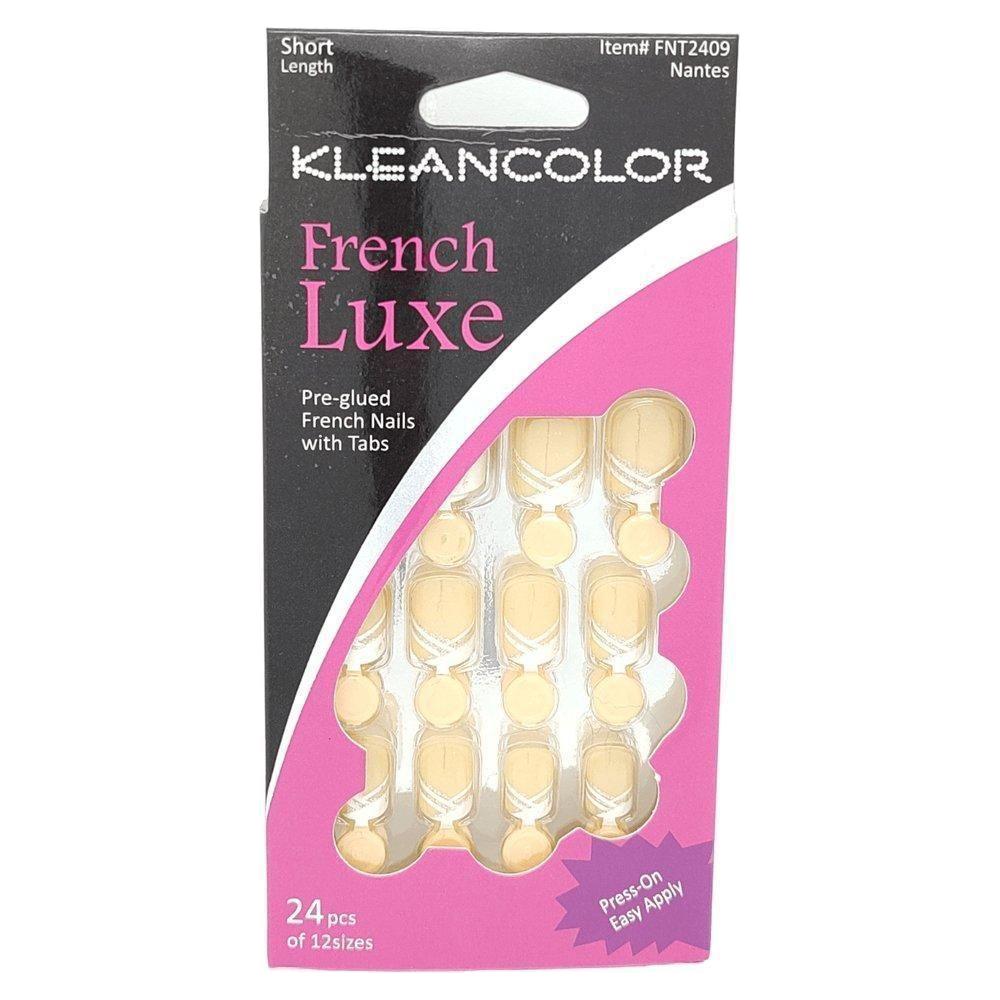 Kleancolor French Luxe Pre - glued French Nails With Tabs 24 Pcs Of 12 Sizes - Gtworld.de